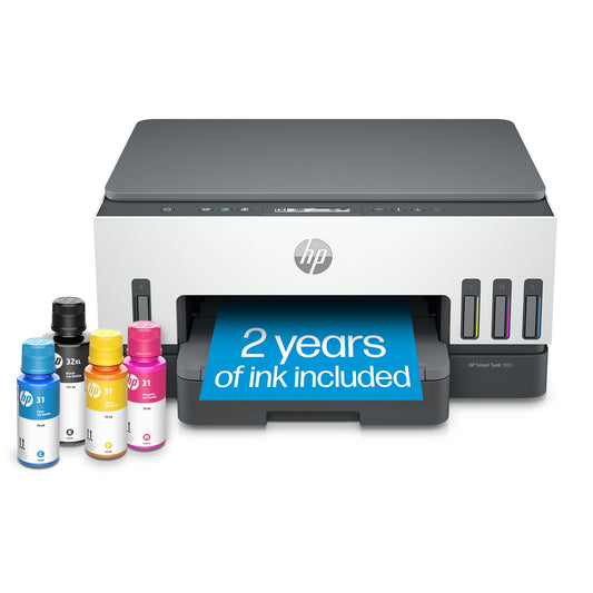 HP Smart -Tank 7001 Wireless All-in-One Cartridge-free Ink -Tank Printer, up to 2 years of ink included, mobile print, scan, copy (28B49A)