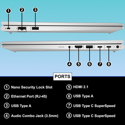 HP ProBook 450 G10 Business Laptop 15.6” FHD Display, Intel 10 Core i7-1355U, 32GB RAM, 1TB NVMe, Wi-Fi 6, RJ-45, Webcam, HDMI, Backlit Keyboard, Win 11 Pro - Silver w/USB Drive