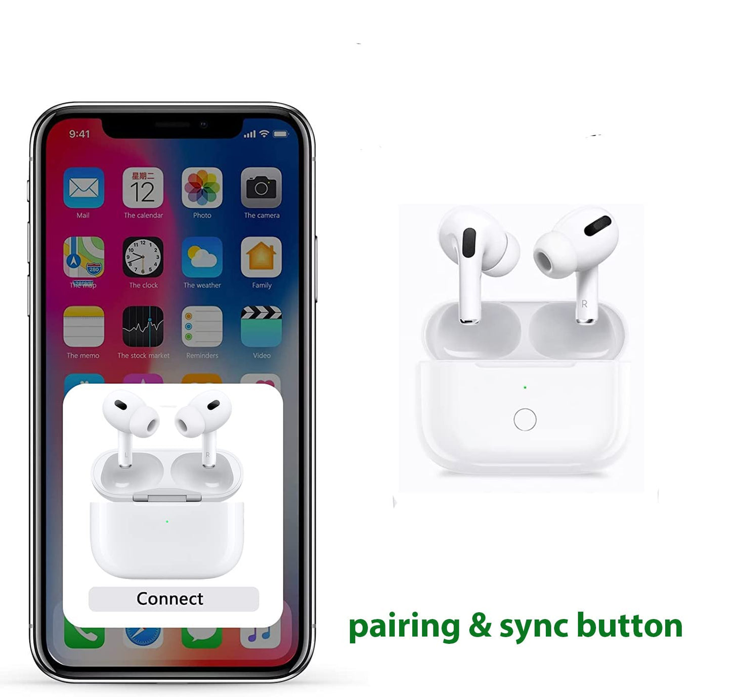 Newest Replacement Charging Case Compatible with AirPod Pro 2nd Generation, Air pod Pro 2 with Bluetooth Pairing Sync Button