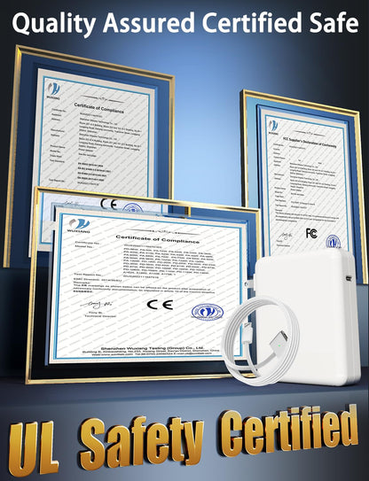 140W Charger for MacBook Pro 16 14 inch, Mac Air 15 13 inch 2024 2023 2022 2021 M3 M2 M1【Original Quality】 USB-C Fast Charger Power Adapter & 6.6FT USB C to Magnetic 3 Cable LED (UL Safety Certified)