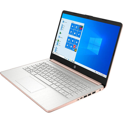 HP 14in Thin Light Laptop, Intel 2-Core CPU, 8GB RAM, 192GB Storage(64GB eMMC 128GB Micro SD),1Yr Office w/Accessories(Rose Gold)