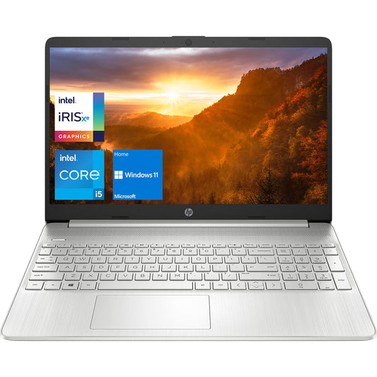 HP 15 Notebook Laptop, 15.6" Full HD Display, Intel Core i5-1135G7 Processor, 32GB DDR4 RAM, 1TB PCIe SSD, USB Type-C, Webcam, Wi-Fi, Windows 11 Home, Silver