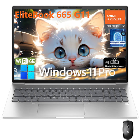 HP Elitebook 665 G11 16" FHD+ Business Laptop Computer, Octa-Core AMD Ryzen 7 7735U (Beat i7-1270P), 32GB DDR5 RAM, 1TB PCIe SSD, WiFi 6E, Backlit KB, Fingerprint Reader, Windows 11 Pro, Befectoy